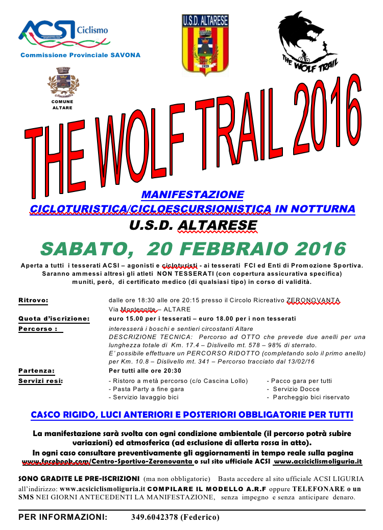 The Wolf Trail 2016 – Altare (SV)