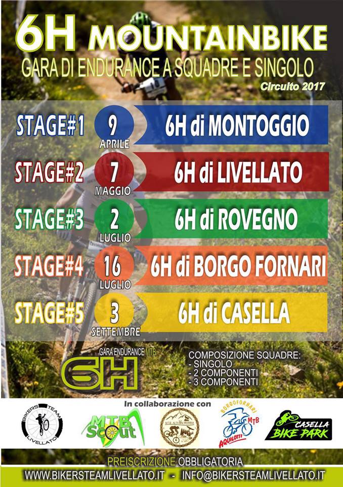 Scopri di più sull'articolo Circuito 2017 6 Ore di Mountainbike in provincia di Genova