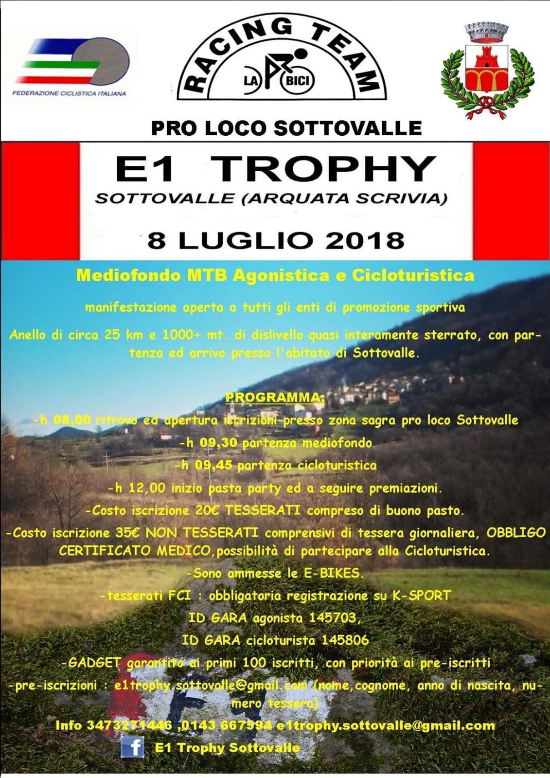 Scopri di più sull'articolo E1 Trophy 2018 – Gara di MTB ad Arquata Scrivia (AL)